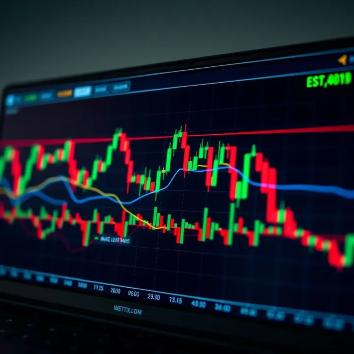 Chart displaying common technical analysis patterns with trend lines and price movements