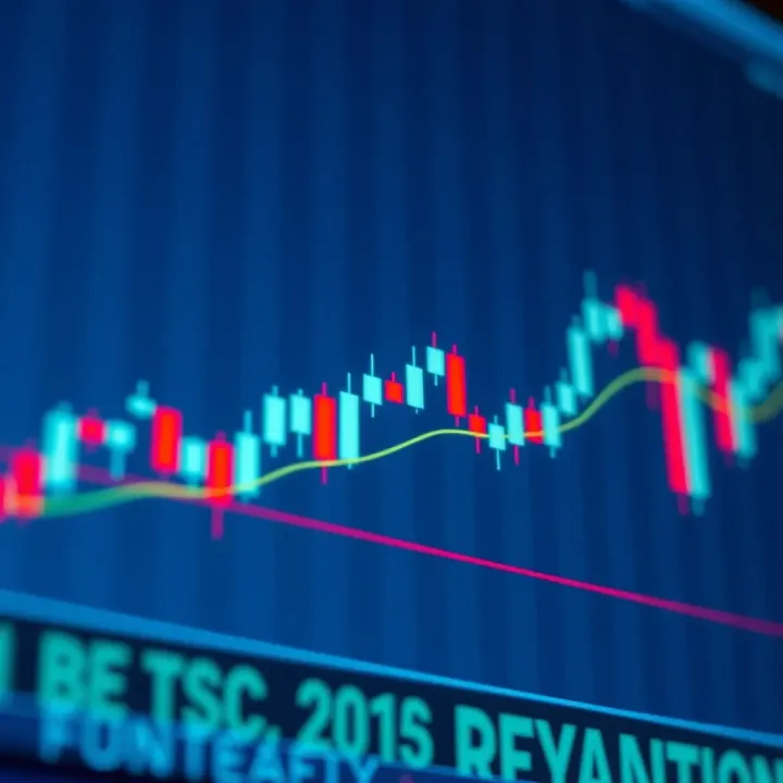 Candlestick chart showing price movements with support and resistance levels marked