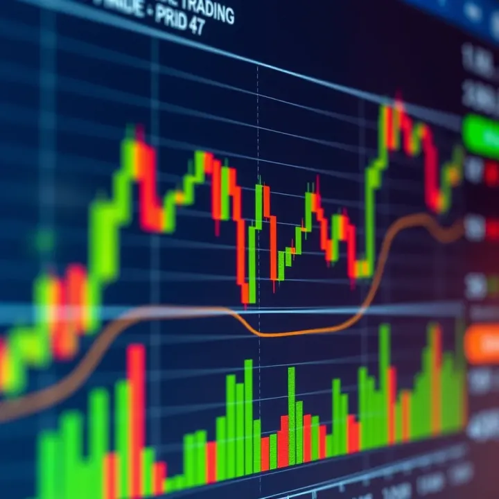 Chart displaying price movements and volume with technical indicators overlayed