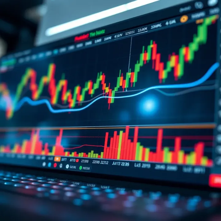 Detailed trading chart displaying financial market trends and indicators