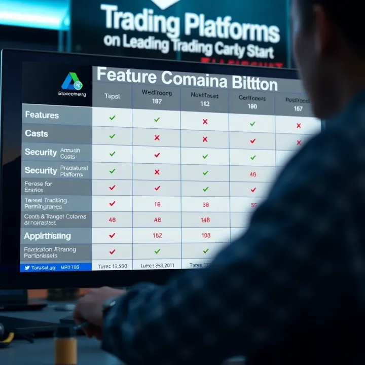 Comparison chart highlighting features such as usability, costs, and security of different trading platforms